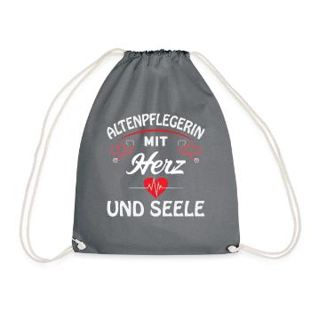 Altenpflegerin Altenpfleger Pfleger Pflegehelfer - Turnbeutel - Grau - Vorne