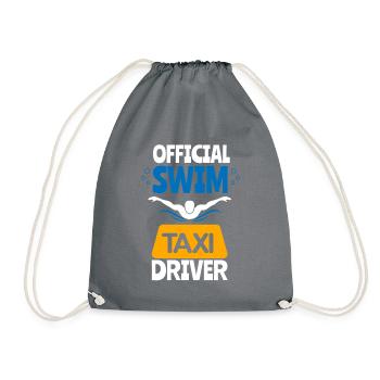 Schwimmen Mama Papa Schwimmer Taxifahrer Geschenk - Turnbeutel - Grau - Vorne