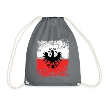 Tirol Wappen Rot Weiß Outfit - Turnbeutel - Grau - Vorne
