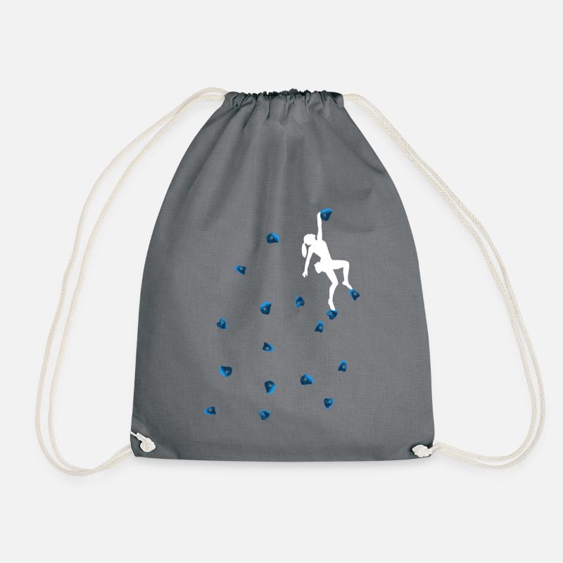 Bouldern Klettern Blaue Boulder Griffe Frau Dame - Turnbeutel - Grau