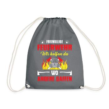freiwillige Feuerwehr Feuerwehrmann Einsatz - Turnbeutel - Grau - Vorne