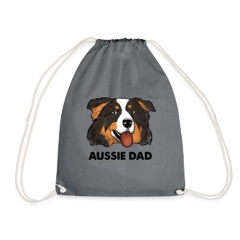 Aussie Dad Australian Shepherd Papa - Turnbeutel - Grau - Vorne