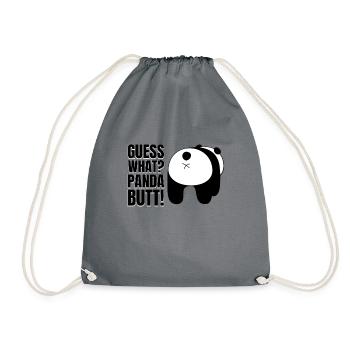 Guess what? Panda Butt Bear Saying Humor Pun - Drawstring Bag - grey - Front