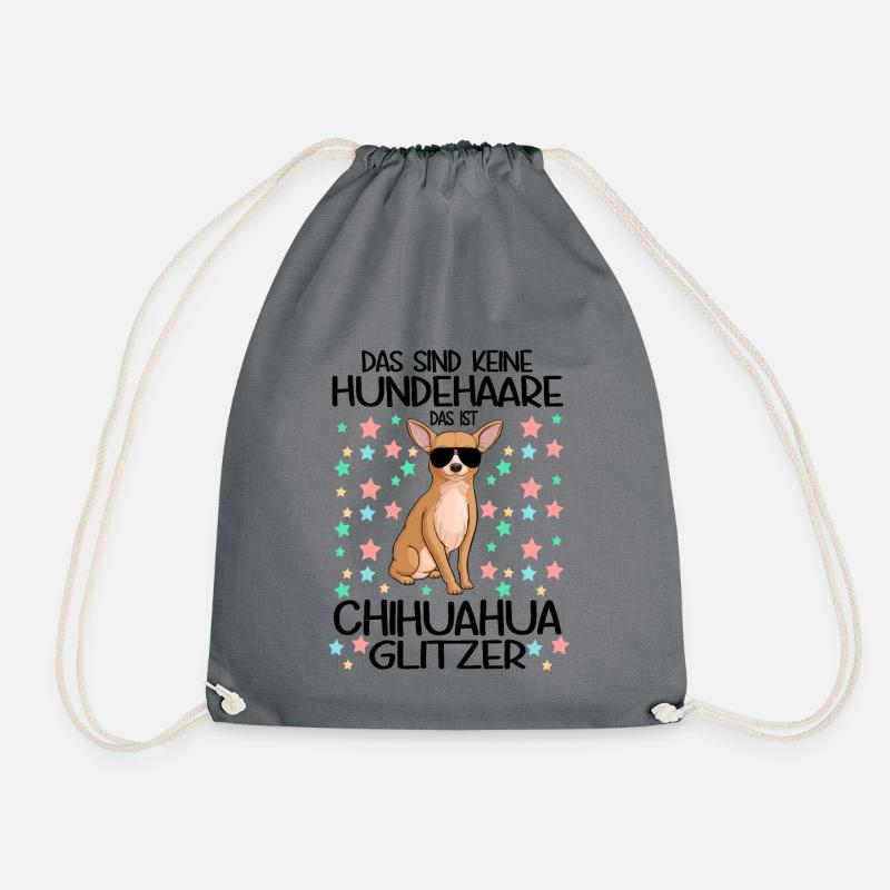 Das sind keine Hundehaare Chihuahua Glitzer - Turnbeutel - Grau
