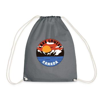 Lake Louise - Canada - Mountain Valley - Drawstring Bag - grey - Front