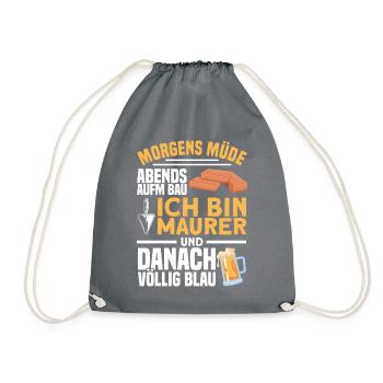 Maurer Geschenk - Turnbeutel - Grau - Vorne