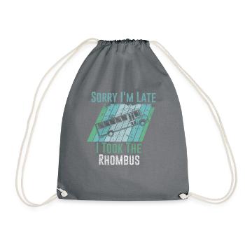 I Took The Rhombus Math Pun Student Teacher Funny - Drawstring Bag - grey - Front