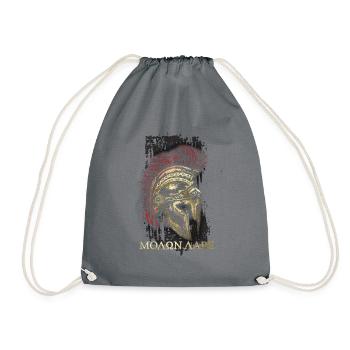 Spartan Soldier Celtic Tribal Helmet Come And Take - Drawstring Bag - grey - Front