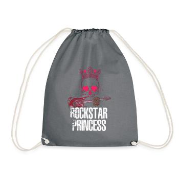 Princesse Rocker Lover Skull Funny Rock Music Girl - Sac de sport léger - gris - Devant