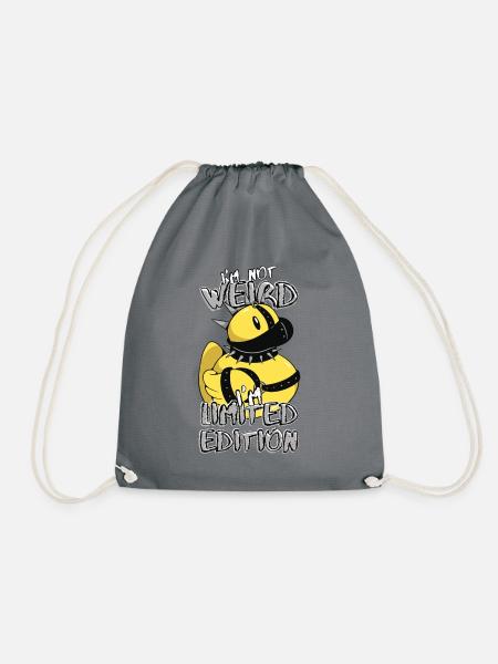 Lustige Cartoon Quietscheente - Limited Edition - Turnbeutel - Grau