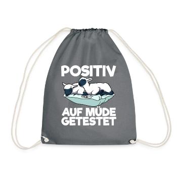 Schaf Positiv Auf Müde Getestet Schlafshirt - Turnbeutel - Grau - Vorne