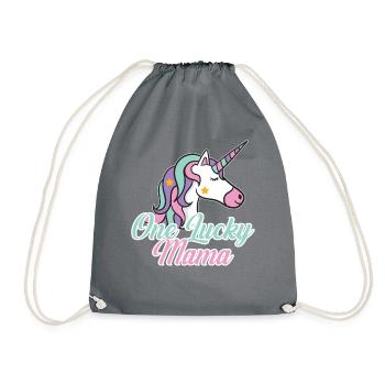 Einhorn Mama Muttertag - Turnbeutel - Grau - Vorne