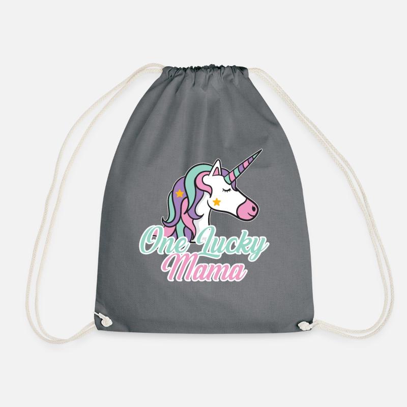 Einhorn Mama Muttertag - Turnbeutel - Grau