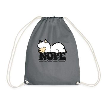 Nope Llama Vicuna Guanaco Breeder Alpaca - Drawstring Bag - grey - Front