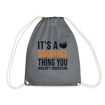 It's a Squirrel Thing Japanese Fox Eastern Gray - Drawstring Bag - grey - Front