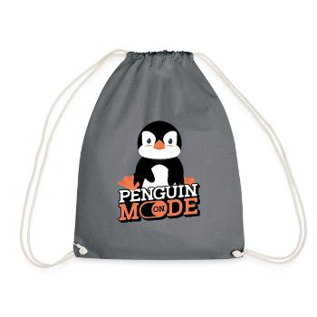 Penguin Mode On King Emperor Sea Bird Penguin - Drawstring Bag - grey - Front