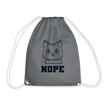 Nope Miezekatze Kätzchen Hauskatze - Turnbeutel - Grau - Vorne