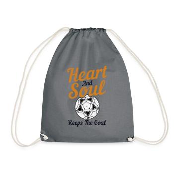 Heart And Soul Keeps The Goal Goal Keeper Futbol - Drawstring Bag - grey - Front