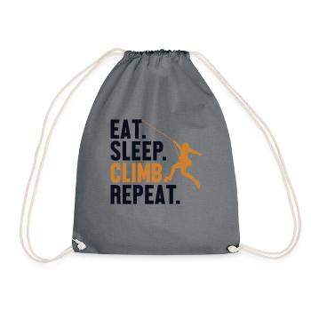 Eat Sleep Climb Repeat Alpinklettern - Turnbeutel - Grau - Vorne