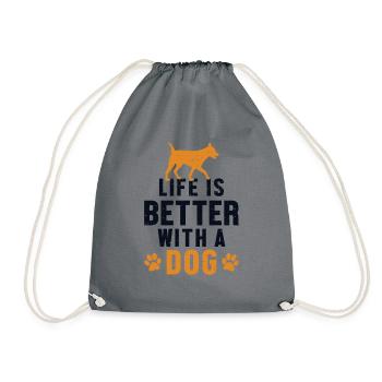 Life is Better with a Dog Wauwau Mâle Quadrupède - Sac de sport léger - gris - Devant