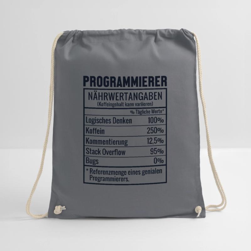 Programmierer Nährwertangaben Developer Coder Turnbeutel