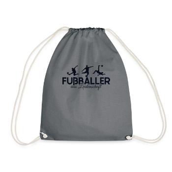 Fußballer aus Leidenschaft Fußballprofi - Turnbeutel - Grau - Vorne