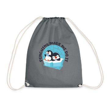 Penguins made me do it Sea Bird King Emperor - Drawstring Bag - grey - Front