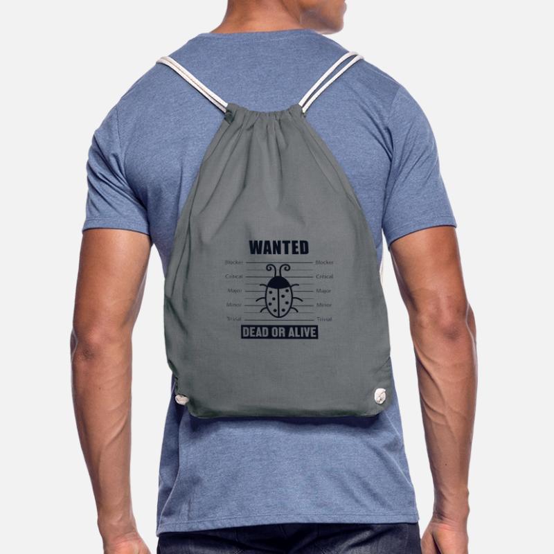 Bugs Wanted Engineer Full Stack Coder Software Drawstring Bag