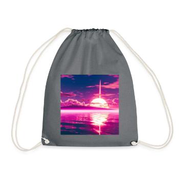 Sunset Purple - Drawstring Bag - grey - Front