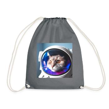 Katze im Weltraum - Turnbeutel - Grau - Vorne