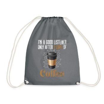 Buveur de café Bon auditeur Amateur de caféine Drôle - Sac de sport léger - gris - Devant