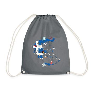 Greece - Drawstring Bag - grey - Front
