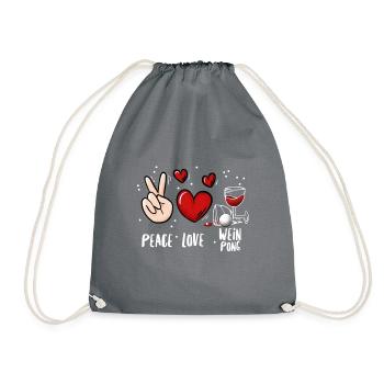 Wein Pong Trinkspiel - Turnbeutel - Grau - Vorne