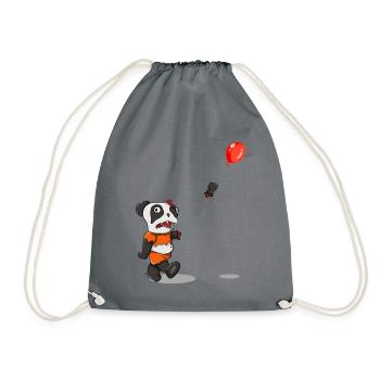 Zombie Panda Horror Panda Halloween Party Shirt - Drawstring Bag - grey - Front