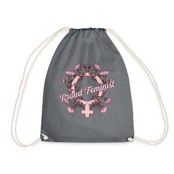 Feminism Emancipation Women Proverbs - Drawstring Bag - grey - Front
