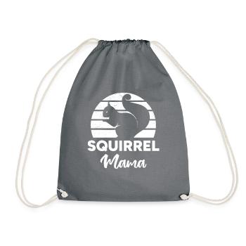 Squirrel Owner Squirrel Mama Squirrel Mom Squirrel - Drawstring Bag - grey - Front