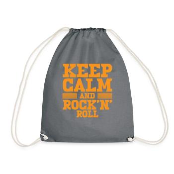Keep Calm and Rock and Roll - Turnbeutel - Grau - Vorne