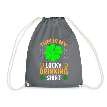 This is my lucky drinking Shirt - Turnbeutel - Grau - Vorne