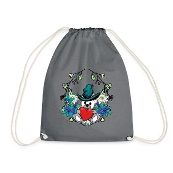 Début du printemps, ours, ours en peluche, Gnome, nain, enfants - Sac de sport léger - gris - Devant