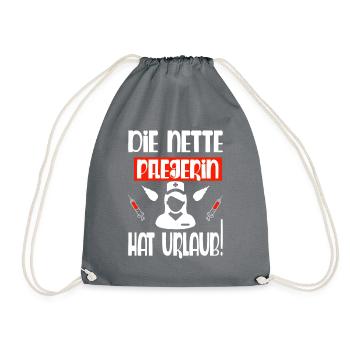 Pflegerin - Turnbeutel - Grau - Vorne