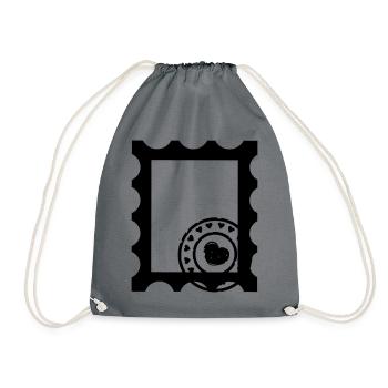 Contour de tampon avec tampon avec cœurs - Sac de sport léger - gris - Devant