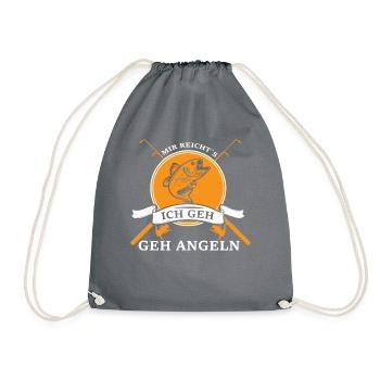 Mir reichts, ich geh Angeln - Turnbeutel - Grau - Vorne