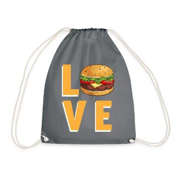 Love Burger - Turnbeutel - Grau - Vorne
