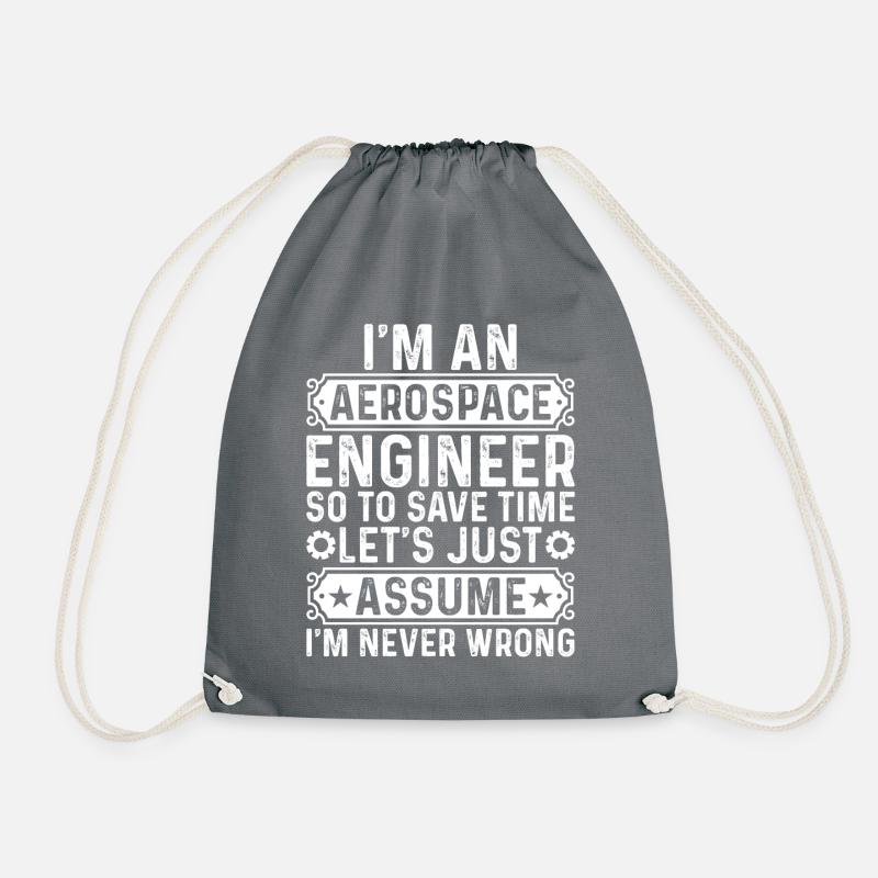 Space Travel Space Engineer - I'm An Aerospace Eng - Turnbeutel - Grau