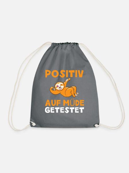 Positiv auf Müde getestet - Turnbeutel - Grau