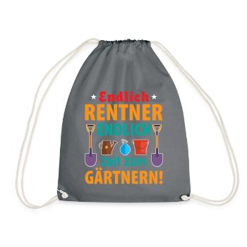 Endlich Rentner, endlich Zeit zum Gärtnern! - Turnbeutel - Grau - Vorne