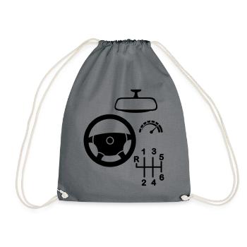 Car interior - Drawstring Bag - grey - Front
