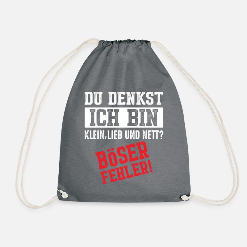 Du denkst Ich bin klein lieb und nett böser Fehler - Turnbeutel - Grau