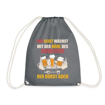 Der Geist wächst mit der Höhe, der Durst auch - Turnbeutel - Grau - Vorne