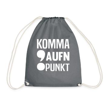 Komma aufn Punkt - Turnbeutel - Grau - Vorne
